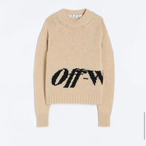 Off-White Tan Crew Neck Sweater